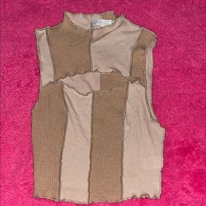 Stylish Tan and Cream Women's Top